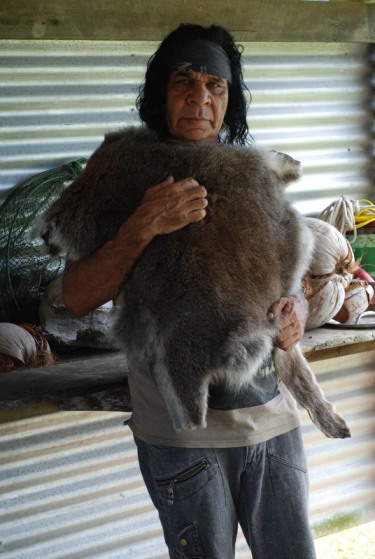 Yaba Mick with Red Necked Wallaby (Macropus rufogriseus) fur 